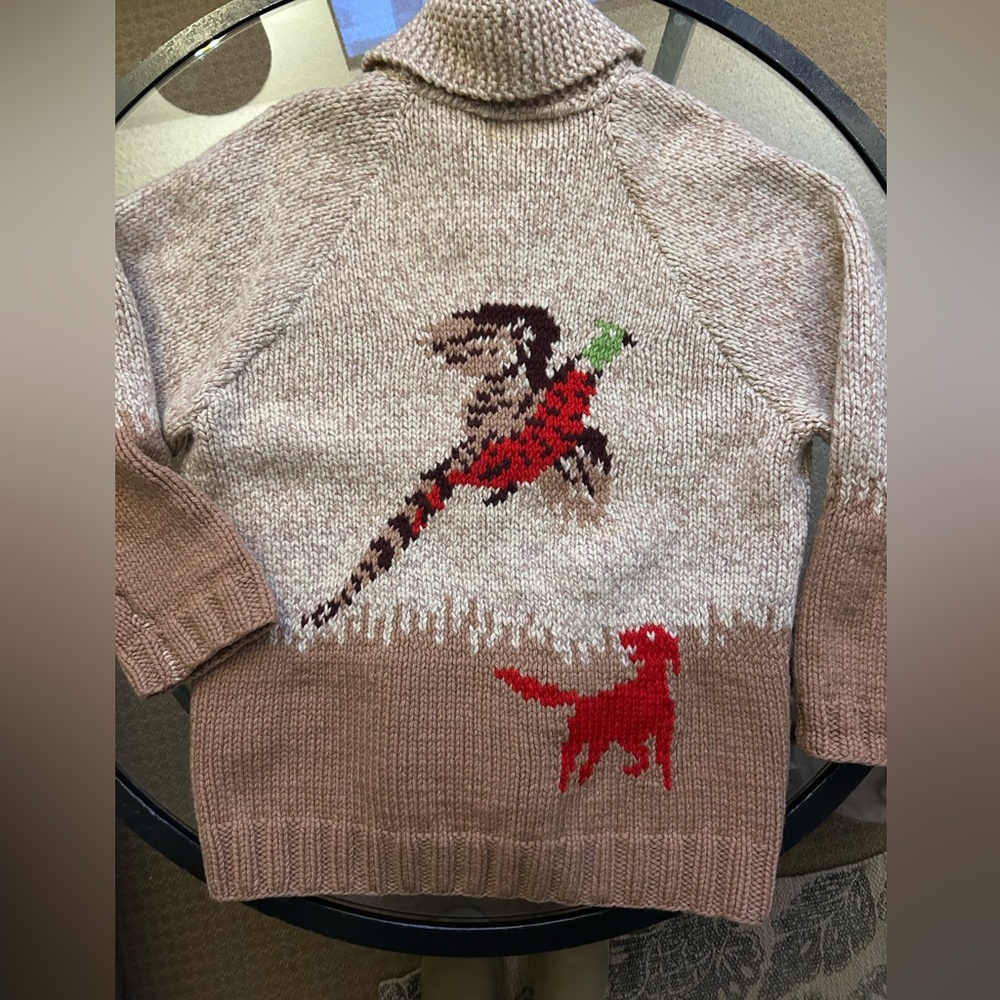 1960 Cowichan pheasant bird dog hunting sweater cardigan mens/woman’s vintage